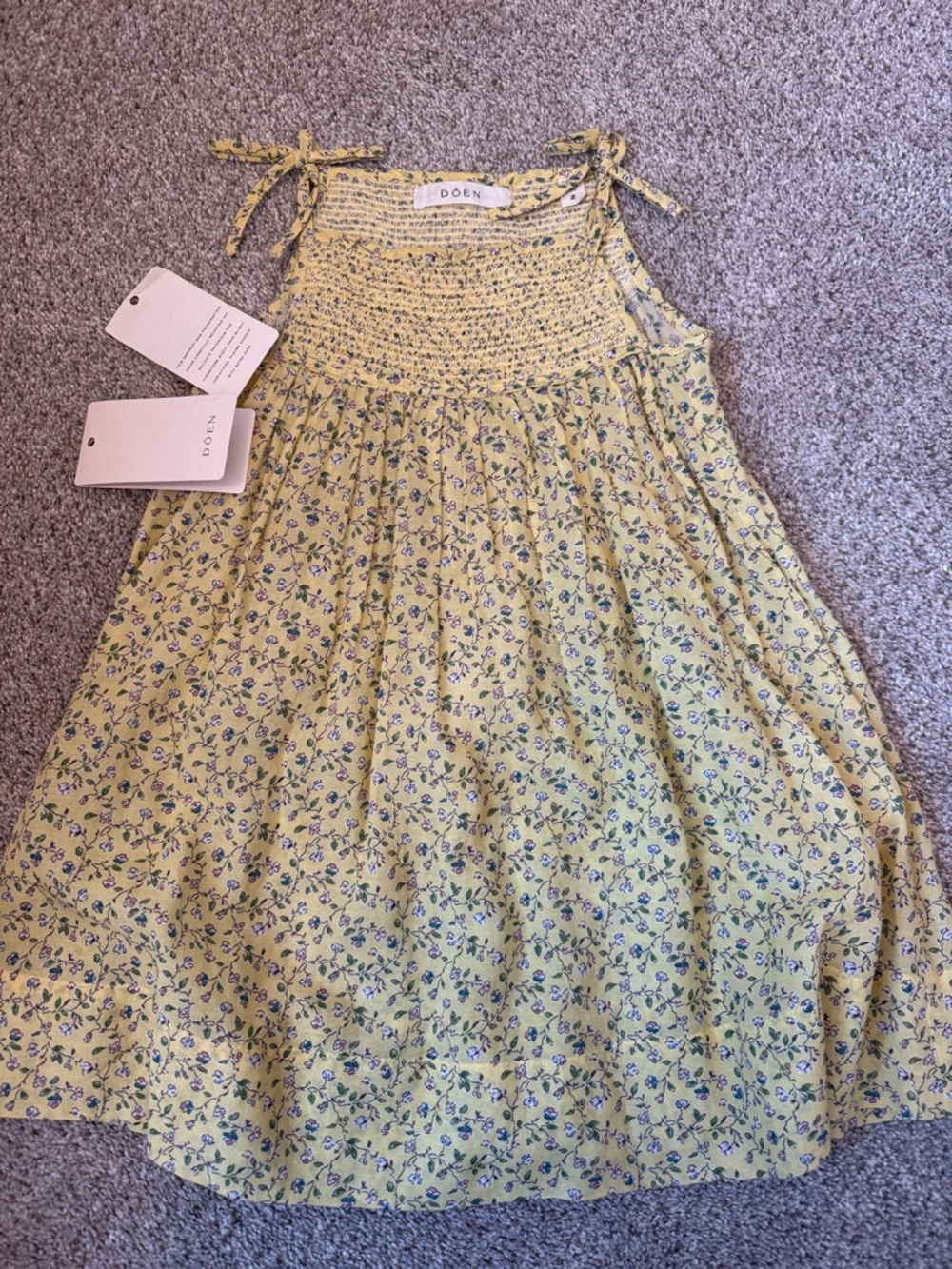 Doen little Thoreau Moonflower Floral Tie-Shoulder Sundress